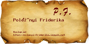Polányi Friderika névjegykártya